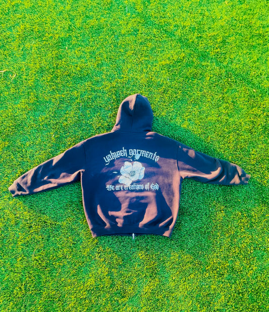 "We are creations of God." Fleece Zip-Through Hoodie