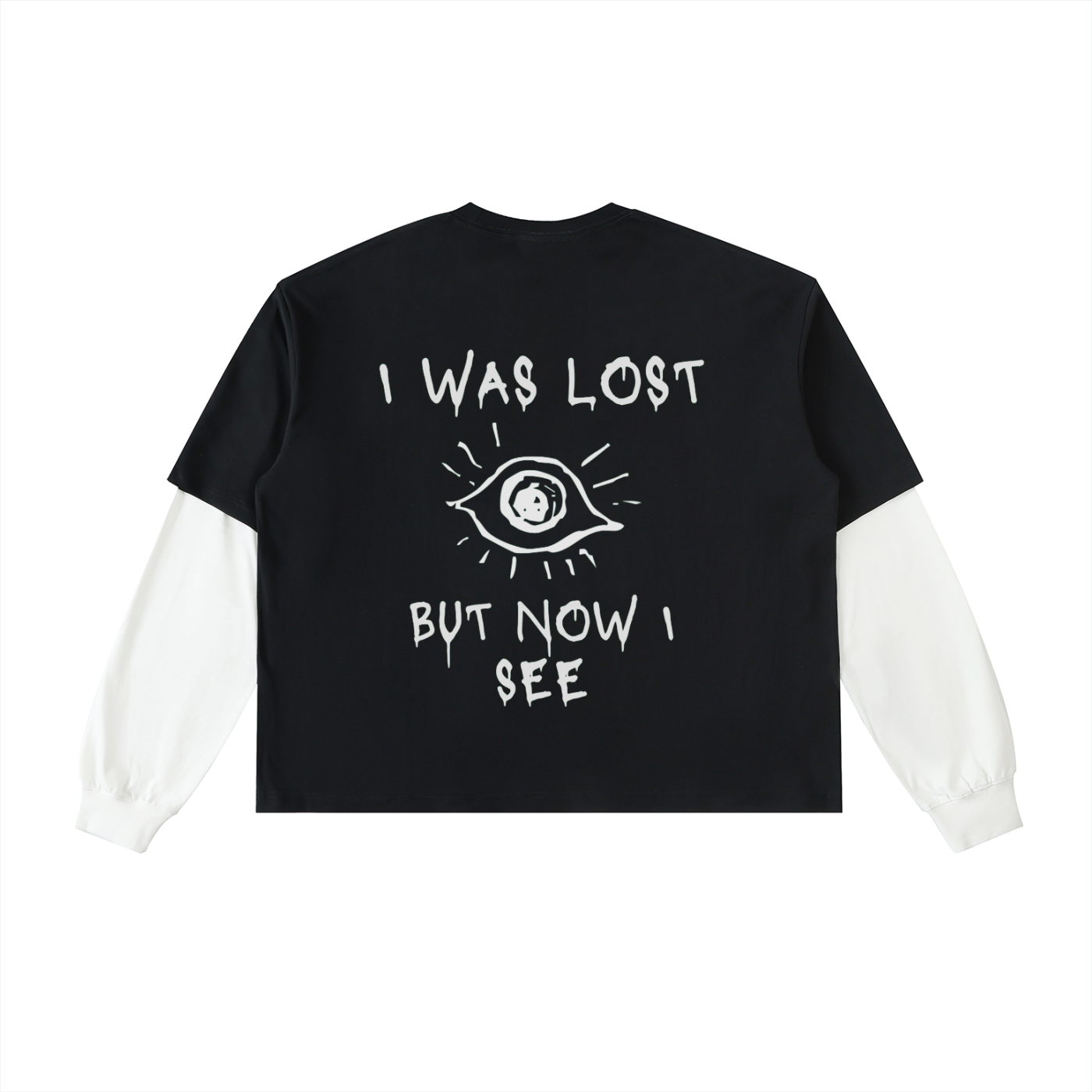 Layered Contrast Sleeve Cotton T-Shirt