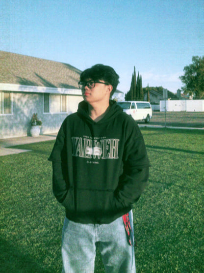 "Luke 4:4" Snow Washed Raw Edge Double Layered Hoodie